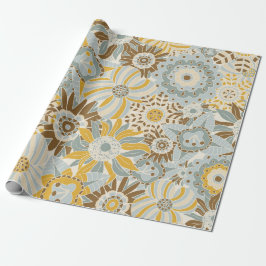 Papel De Presente Fancy Bold Flowers