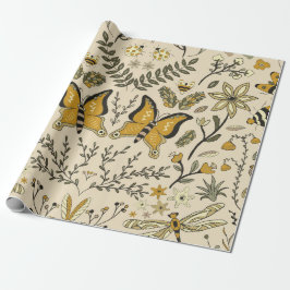 Papel De Presente Fancy Butterflies and Flowers 2