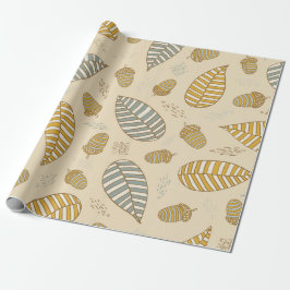 Papel De Presente Fancy Leaves and Fruits