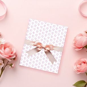 Papel De Presente Fandango Rosa Coração de São Valentim Roxo Aquarel