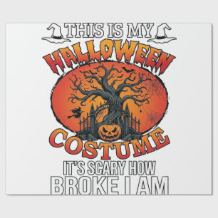 Papel De Presente Fantasia de Halloween Abóbora Quebrada Assustadora