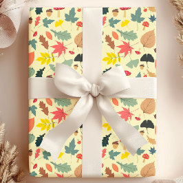 Papel De Presente Fantasia Florestal de Outono