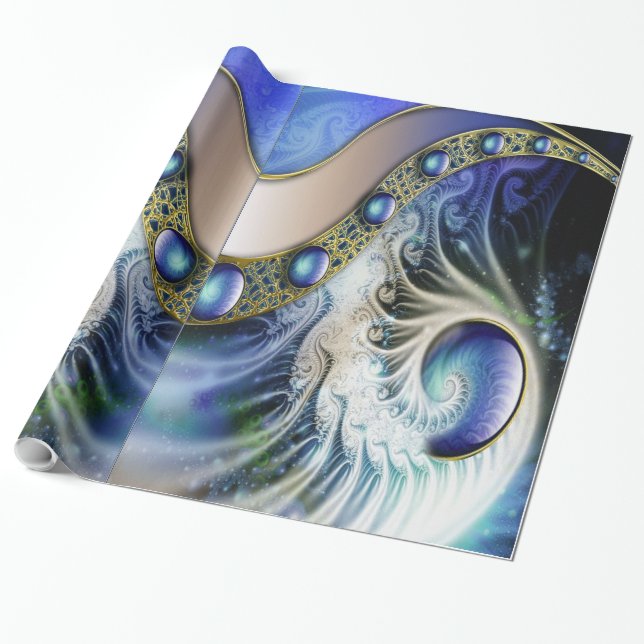 Papel De Presente Fantasia fractal abstrata (Desenrolado)