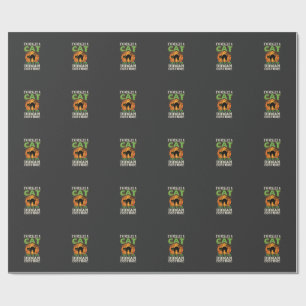 Papel De Presente Fantasias de Gato Humano para Halloween Design Div
