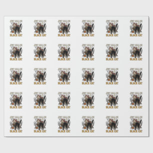Papel De Presente Fantasias de Gato Preto Casa Assombrada Roupas Div