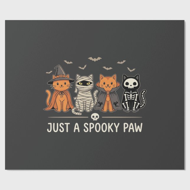 Papel De Presente Fantasioso Pata do Gato de Halloween Fantasia Veto (Aberto)