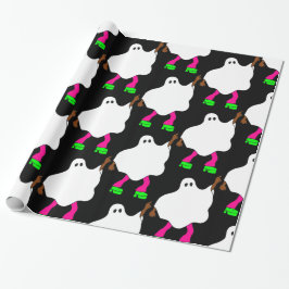 Papel De Presente Fantasma africano da discoteca de halloween, 1970