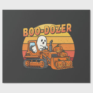Papel De Presente Fantasma Boo Dozer Engraçado Halloween