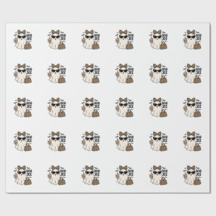 Papel De Presente Fantasma Boo Jee Halloween Arco de Leopardo Design