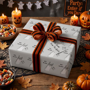 Papel De Presente Fantasma Branco Boo