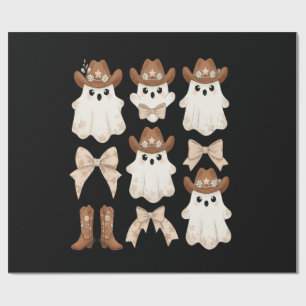 Papel De Presente Fantasma de Cowboy de Halloween Fofo