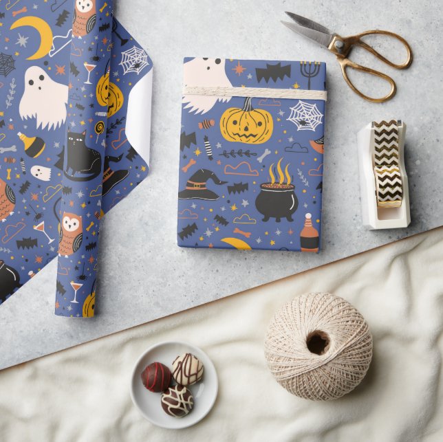 Papel De Presente Fantasma de Halloween  (Artesanato)