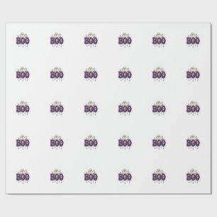 Papel De Presente Fantasma de Halloween Boo Aranha Engraçada Vintage