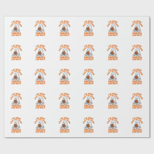 Papel De Presente Fantasma Engraçado de Tricô Desenho de Gravura Vin