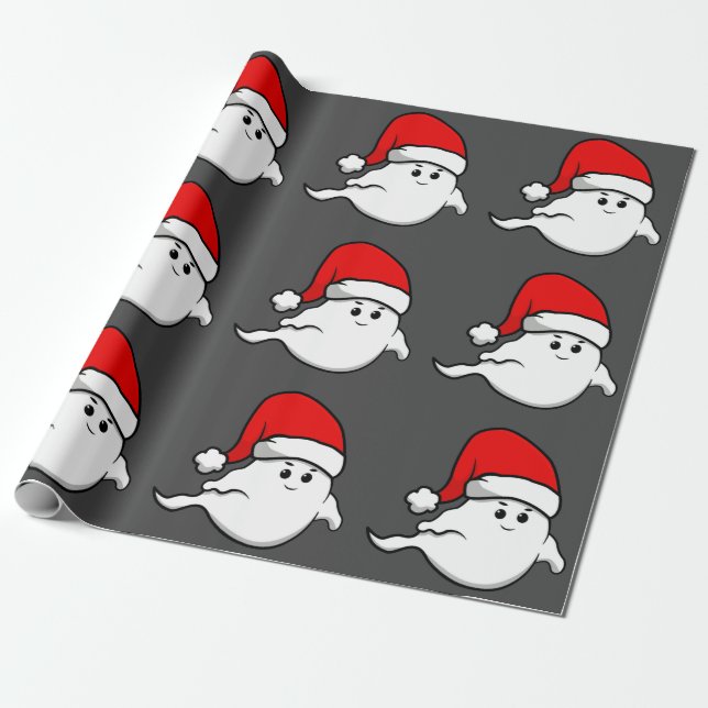 Papel De Presente fantasma feio de natal santa claus assustador (Desenrolado)