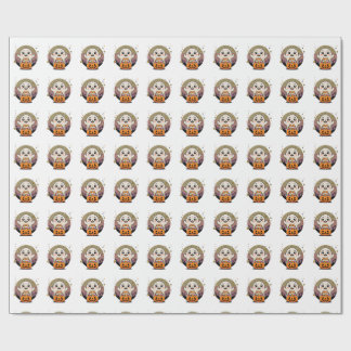 Papel De Presente Fantasma Fofo Segurando Balde de Doces de Abóbora