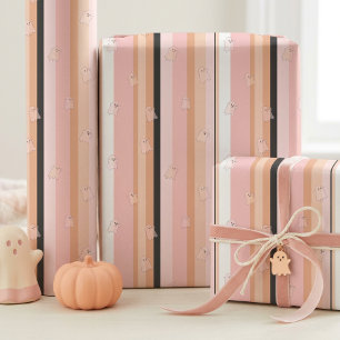 Papel De Presente Fantasmagóricos Fantasmas Passado Listra em Pastel