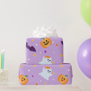 Papel De Presente Fantasmas bonitos do Halloween Bats Pumpkin Gift