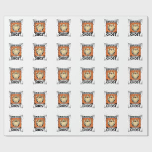 Papel De Presente Fantasmas com Fantasia Humana Humor de Halloween V