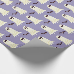 Papel De Presente Fantasmas e Morcegos Lilac Halloween