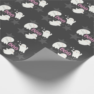 Papel De Presente Fantasmas Fofos Halloween BOO