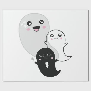 Papel De Presente fantasmas fofos halloween kawaii