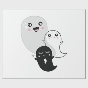 Papel De Presente fantasmas fofos halloween kawaii