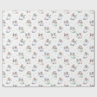 Papel De Presente Fantasminhas Lindos Gravatas Borboleta Chapéus Hal