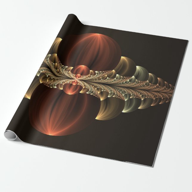 Papel De Presente Fantasy Construction Shiny Abstrato Fractal Art (Desenrolado)