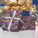 Papel De Presente Fantasy Rainbow Christmas Tree and Ornaments<br><div class="desc">Árvore de Natal do arco-íris</div>