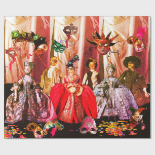 PAPEL DE PRESENTE FANTOCHES E PARTIDO ITALIANOS ANTIGOS DO MASCARADA