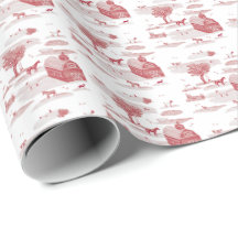 Farm Animal Toile (Red)