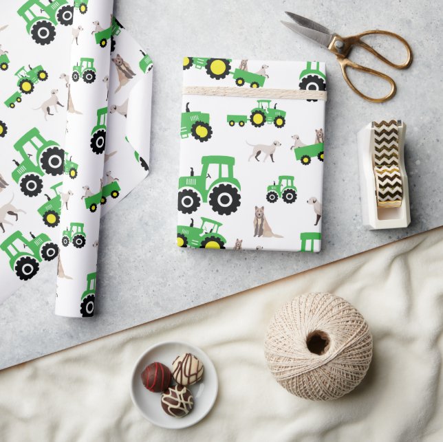 Papel De Presente Farm Theme Tractor Gift Wrapping Paper (Artesanato)