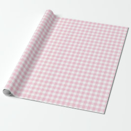 Papel De Presente Farmhouse Checked Pink Gingham