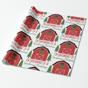 Papel De Presente Farmhouse Christmas 