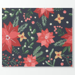 Papel De Presente Farmhouse Christmas Floral and Greenery<br><div class="desc">Farmhouse Christmas Floral and Greenery Wrappaper</div>