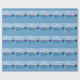 Papel De Presente Farol em Azul