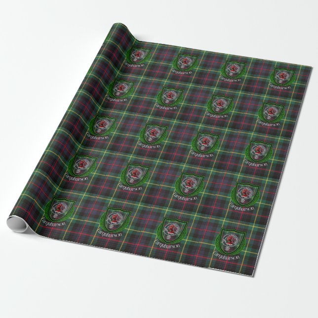 Papel De Presente Farquharson Scottish Clan Tartan & Crest (Desenrolado)