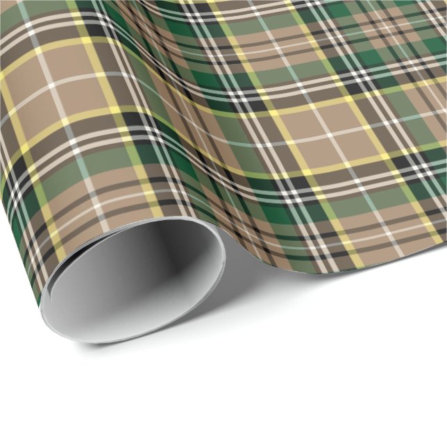 Papel De Presente Farrell Clan Tartan - Padrão de Xadrez irlandês (Ponta do rolo)