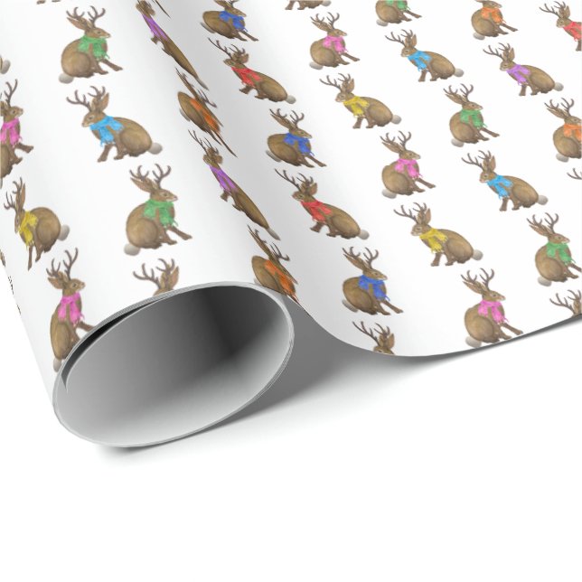 Papel De Presente Fashion Forward Jackalopes Wrapping Paper (Ponta do rolo)
