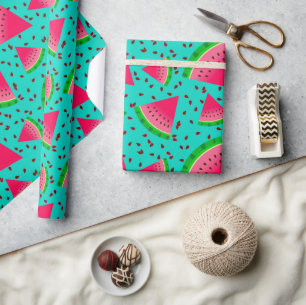 Papel De Presente Fatia de Melancia Fresca de Verão Fria  