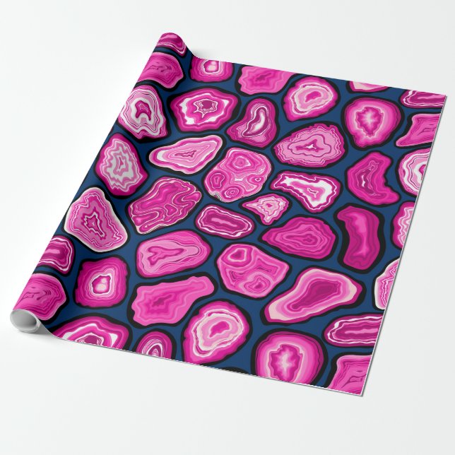 Papel De Presente Fatias de agata rosa (Desenrolado)