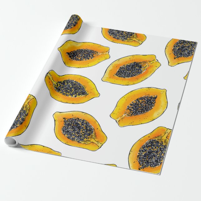Papel De Presente Fatias de Papaya (Desenrolado)