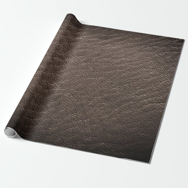 Papel De Presente Faux Brown Animal Leather Impressão (Desenrolado)