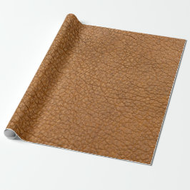 Papel De Presente Faux Brown Animal Leather Impressão