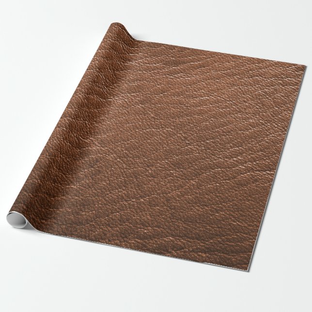 Papel De Presente Faux Brown Animal Leather Impressão (Desenrolado)