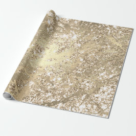 Papel De Presente Faux Champaigne Rosa Dourado Marble Metallic Sparl