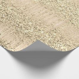 Papel De Presente Faux Champaigne Rosa Ivory Metallic Glitter