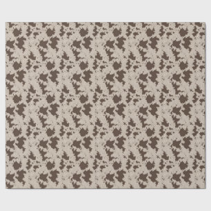 Papel De Presente Faux Cow Impressão Brown and Cream