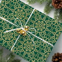 Faux Dourado Verde Faux Faux Faux de Natal elegant